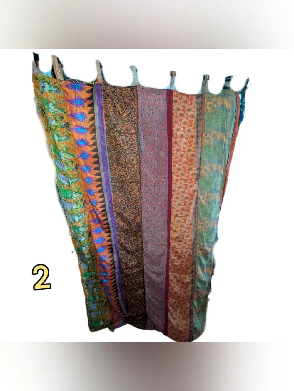 Set Of 6 Beautiful Upcycled Sari FabricCurtains by Mexicali Blues